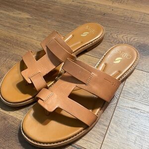 Sarto Gretta Tan Leather Sandals Size 10